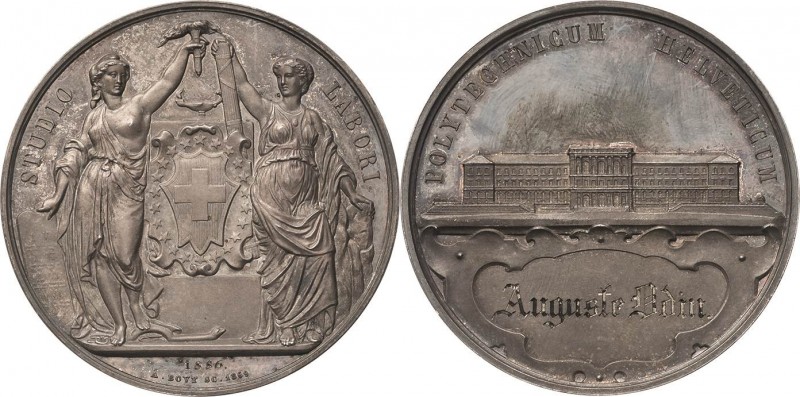 Schweiz-Zürich, Stadt
 Silbermedaille 1869 (graviert 1886) (A. Bovy) Preismedai...