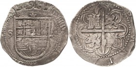 Spanien
Philipp II. 1556-1598 8 Reales o.J. quadratisches D-Sevilla Cayón 3746 Sehr schön