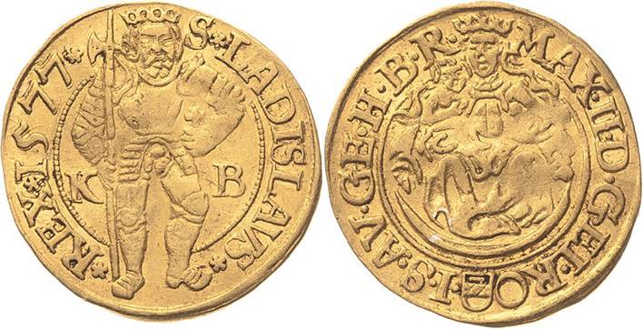 Ungarn
Maximilian II. 1564-1576 Goldgulden 1577, KB-Kremnitz Posthume Prägung H...