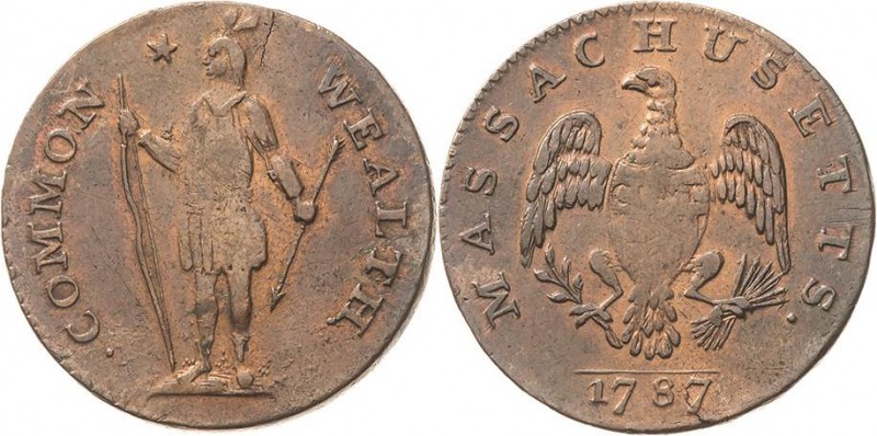 Vereinigte Staaten von Amerika
 Halfpenny Token 1787. Massachusetts. Indianer n...