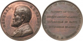 Vereinigte Staaten von Amerika
 Bronzemedaille 1868 (H. Bovy) Auf den Bürgerkriegsgeneral und späteren 18. Präsident der USA, Ulisses Grant. Brustbil...