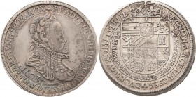 Habsburg
Rudolf II. 1576-1612 Taler 1603, Hall Variante mit größerer Jahreszahl Voglhuber 96/II M./T. 375 Davenport 3005 Sehr schön-vorzüglich