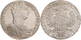 Habsburg
Maria Theresia 1740-1780 Taler 1765, Hall Voglhuber 274/II Davenport 1122 Huszar 966 M./T. 81 Prachtexemplar. Prägefrisch