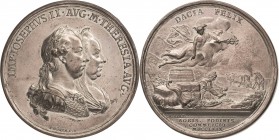 Habsburg
Maria Theresia 1740-1780 Versilberte Bronzemedaille 1769 (F. Würth) Verbesserung der Landwirtschaft, des Bergbaus und des Handels in Siebenb...