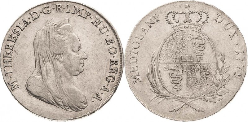 Habsburg
Maria Theresia 1740-1780 Scudo 1779, Mailand Davenport 1386 Eypeltauer...