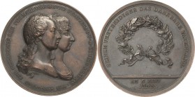 Kaiserreich Österreich
Franz I. 1804-1835 Bronzemedaille 1808 (F. Stuckgart/A. Guillemard) Vermählung mit Prinzessin Maria Ludovika d'Este. Brustbild...