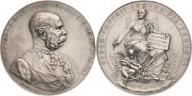 Kaiserreich Österreich
Franz Joseph I. 1848-1916 Silbermedaille 1898 (J. Tautenhayn) 50-jähriges Regierungsjubiläum des Kaisers. Brustbild nach recht...