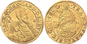 Siebenbürgen
Gabriel Bethlen 1613-1629 Dukat 1621, KB-Kremnitz Resch 67 Huszar 335 Friedberg 358 GOLD. 3.45 g. Kl. Randprüfstelle, leicht gewellt, se...