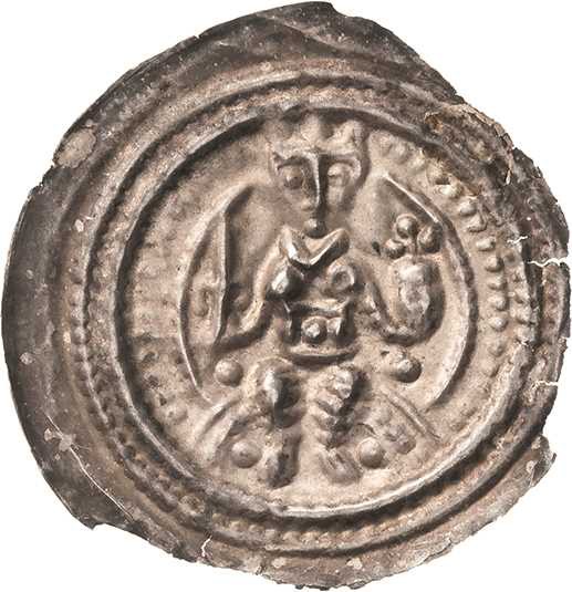 Altenburg, Reichsmünzstätte
Friedrich II. 1215-1250 Brakteat Auf Bogen thronend...
