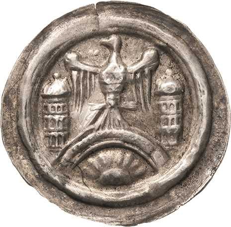 Arnstein, Grafschaft
Walter II. 1135-1176 Brakteat, Hettstedt Auf Bogen Adler m...