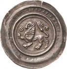 Braunschweig-Lüneburg, Herzogtum
Heinrich der Löwe 1142-1180 Brakteat, Braunschweig Löwe mit einem in einer halben Palmette endenden Schwanz nach lin...