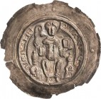 Hersfeld, Abtei
Johann I. 1201-1213 Brakteat. Zwischen zwei Turmgebäuden thronender Abt, Krummstab und Buch haltend, neben dem Kopf links größere, re...