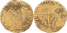 Trier, Erzbistum
Werner von Falkenstein 1388-1418 Goldgulden o.J. (1414-1417), Offenbach Stehender Johannes der Täufer, Umschrift: WERNER'-ARCP'.TRE'...