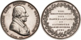 Altenburg
 Silbermedaille 1821 (Pfeuffer) 50-jähriges Dienstjubiläum des Juristen Friedrich Carl Adolf von Trützschler (1751-1831). Brustbild nach re...