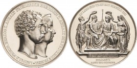 Anhalt-Dessau
Leopold Friedrich 1817-1871 Vergoldete Silbermedaille 1843 (A. F. König) Silberhochzeit mit Friederike, Prinzessin von Preußen - gewidm...