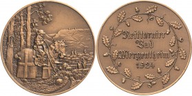Bad Mergentheim
 Bronzemedaille 1924 (unsigniert) Auf das Reitturnier. Ritter in mittelalterlicher Rüstung vor Stadtansicht / 4 Zeilen Schrift im Eic...