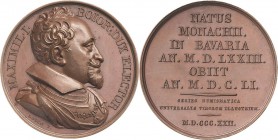 Bayern
Maximilian I. 1598-1651 Bronzemedaille 1822 (Losch) Aus der Medaillensuite von Durand "Series virorum illustrium". Brustbild nach rechts / 9 Z...