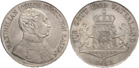Bayern
Maximilian I. Joseph 1806-1825 Taler 1822, München AKS 49 Jaeger 16 Kahnt 70 Davenport 554 Min. Randfehler, vorzüglich-Stempelglanz