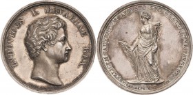 Bayern
Ludwig I. 1825-1848 Silbermedaille 1829 (J.J. Neuss) Auf die Ankunft in Augsburg. Kopf nach rechts / Stehende Augusta halblinks mit Palmzweig ...