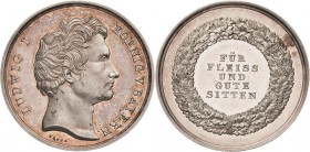 Bayern
Ludwig I. 1825-1848 Silbermedaille o.J. (J.J. Neuss) Schulpreismedaille. Kopf nach rechts / 5 Zeilen Schrift im Eichenkranz. 33,5 mm, 10,08 g ...