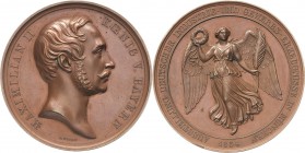 Bayern
Maximilian II. Joseph 1848-1864 Bronzemedaille 1854 (C. Voigt) Gewerbeausstellung in München. Kopf nach rechts / Victoria mit Palmwedel und Lo...