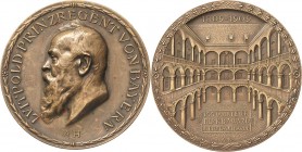 Bayern
Prinzregent Luitpold 1886-1912 Bronzemedaille 1909 (A. von Hildebrand/A. Börsch) Königliche Münze 100 Jahre im alten Turnierhof. Kopf nach lin...