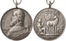Bayern
Prinzregent Luitpold 1886-1912 Silbergußmedaille 1911 (M. Dasio) Geschenk des Prinzregenten, anlässlich seines 90. Geburtstages, an die Schütz...