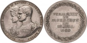 Bayern
Kronprinz Rupprecht 1869-1955 Silbermedaille 1910 (A. Börsch) Vermählung mit Marie Gabriele, Herzogin in Bayern. Beider Brustbilder nach links...