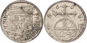 Brandenburg-Preußen
Friedrich Wilhelm, der große Kurfürst 1640-1688 1/24 Taler (Groschen) 1668, GF-Krossen v. Schrötter 1216 Neumann 11.74 Prachtvoll...