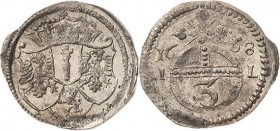 Brandenburg-Preußen
Friedrich Wilhelm, der große Kurfürst 1640-1688 3 Pfennig 1668, IL-Berlin v. Schrötter 1480 Neumann 11.96 Prachtexemplar. Prägefr...