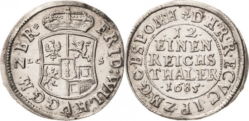 Brandenburg-Preußen
Friedrich Wilhelm, der große Kurfürst 1640-1688 1/12 Taler ...