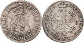 Brandenburg-Preußen
Friedrich III. 1688-1701 18 Gröscher 1699, SD-Königsberg v. Schrötter 752 e Neumann 12.28 Vorzüglich