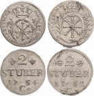 Brandenburg-Preußen
Friedrich II., der Große 1740-1786 2 Stüber 1752 und 1754, C-Kleve Olding 282 Kluge 275.2, 275.4 v. Schrötter 1392, 1395 2 Stück....