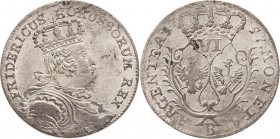 Brandenburg-Preußen
Friedrich II., der Große 1740-1786 6 Kreuzer 1757, B-Breslau Für Schlesien Olding 300 Kluge 298.3 v. Schrötter 1484 Stempelglanz...