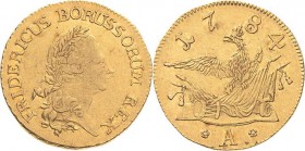 Brandenburg-Preußen
Friedrich II., der Große 1740-1786 Friedrichs d'or 1784, A-Berlin Olding 435 Kluge 112.10 v. Schrötter 396 Friedberg 2406 GOLD. 6...