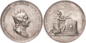 Brandenburg-Preußen
Friedrich II., der Große 1740-1786 Silbermedaille 1786 (D. Loos) Auf den Tod des Königs. Kopf mit Strahlenkrone nach rechts / tra...