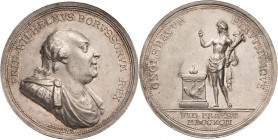 Brandenburg-Preußen
Friedrich Wilhelm II. 1786-1797 Silbermedaille 1792 (A. Abramson) Auf die Huldigung Ansbach-Bayreuths nach der Vereinigung von Br...