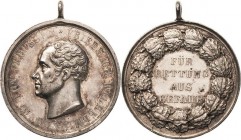 Brandenburg-Preußen
Friedrich Wilhelm III. 1797-1840 Silbermedaille o.J. Verdienstmedaille für Rettung aus Gefahr. Kopf nach links / 4 Zeilen Schrift...
