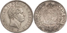 Brandenburg-Preußen
Friedrich Wilhelm IV. 1840-1861 1/6 Taler 1848, A-Berlin Olding 311 AKS 80 Jaeger 72 Vorzüglich-prägefrisch