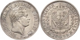 Brandenburg-Preußen
Friedrich Wilhelm IV. 1840-1861 1/6 Taler 1849, A-Berlin Olding 311 AKS 80 Jaeger 72 Prachtvolles Exemplar. Min. Randfehler, Stem...