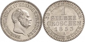 Brandenburg-Preußen
Friedrich Wilhelm IV. 1840-1861 1/2 Silbergroschen 1853, A-Berlin Olding 322 AKS 86 Jaeger 77 Prägefrisch