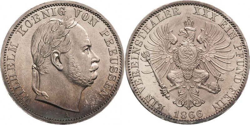 Brandenburg-Preußen
Wilhelm I. 1861-1888 Taler 1866, A-Berlin Sieg Olding 407 A...