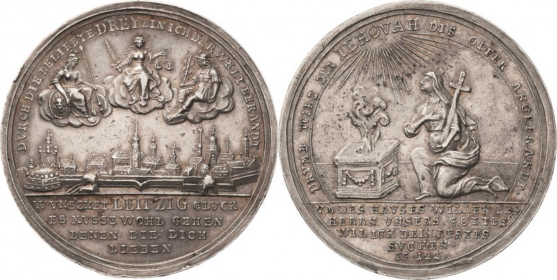 Leipzig
 Silbermedaille o.J. (1721) (unsigniert) Auf die Einweihung des neuen A...