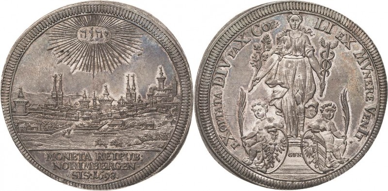 Nürnberg
 Taler 1689, GFN-Nürnberg Auf den Frieden von Rijswick. Stadtansicht v...