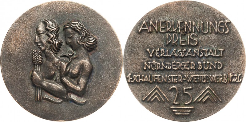 Nürnberg
 Bronzegussmedaille 1926 (unsigniert) Prämienmedaille des Schaufenster...