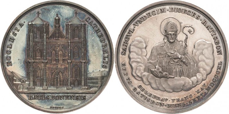 Regensburg-Bistum
 Silbermedaille 1840 (J. J. Neuss) Auf die 1100-Jahrfeier des...