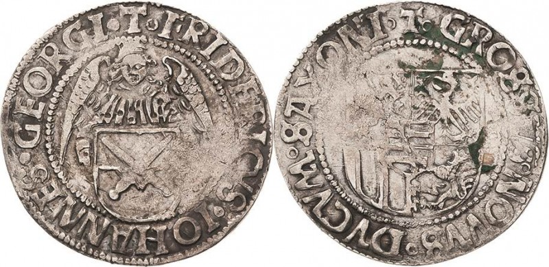 Sachsen-Kurlinie ab 1486 bis 1547 (Ernestiner)
Friedrich III., Johann und Georg...