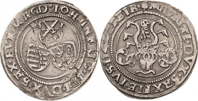 Sachsen-Kurlinie ab 1486 bis 1547 (Ernestiner)
Johann Friedrich und Moritz 1541...