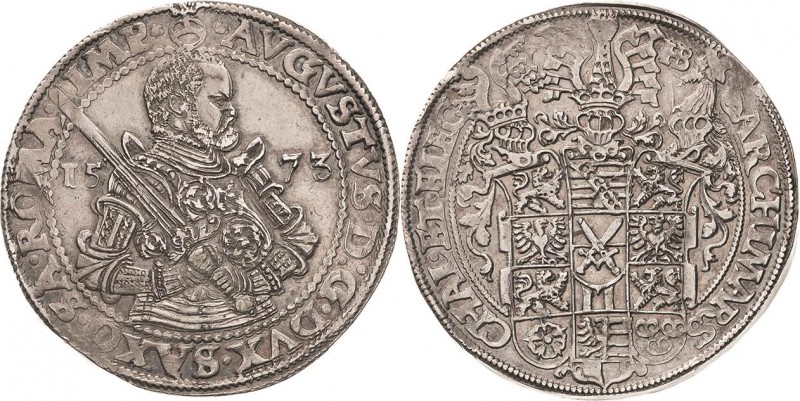 Sachsen-Kurlinie ab 1547 (Albertiner)
August 1553-1586 Taler 1573, HB-Dresden K...