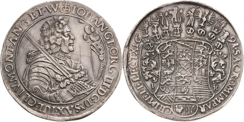 Sachsen-Kurlinie ab 1547 (Albertiner)
Johann Georg III. 1680-1691 Taler 1691, I...